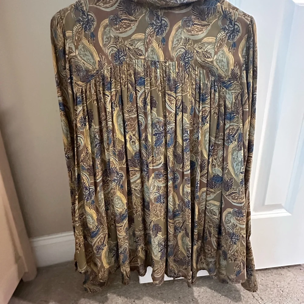 Free People Multicolor Paisley Lace-Up Blouse - Picture 3 of 6